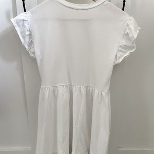 White shoulder dress